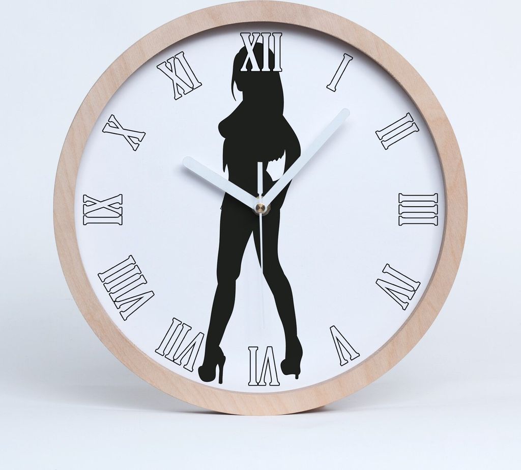 Holzuhr 30fi cm wanduhr - weiße Spitzen - Silhouette einer Produktbild 