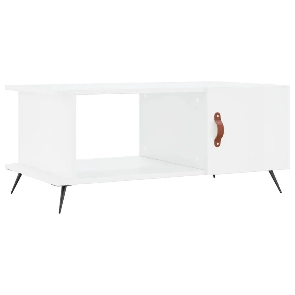 Tavolino Bianco Lucido SYFAX™ 90x50x40cm - Robusto per la Famiglia
