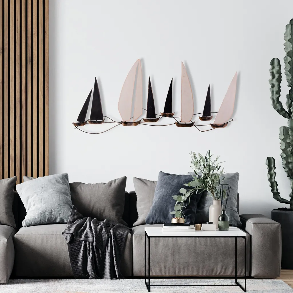 Wallity Ocean Metal Art 117x52 | Arredo Parete Industriale Moderno