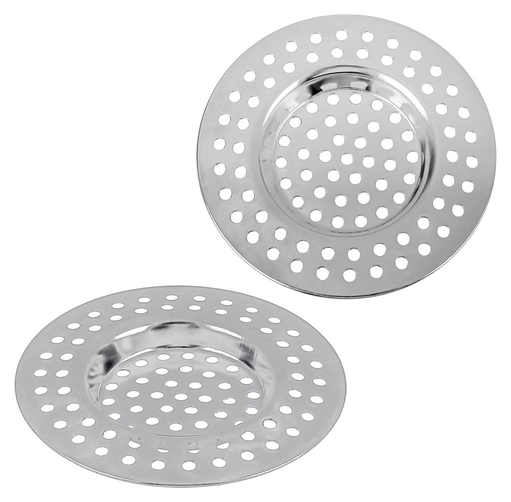 2 Stück Edelstahl Spülbeckensiebe für Duschabläufe, Filter und Haarfänger