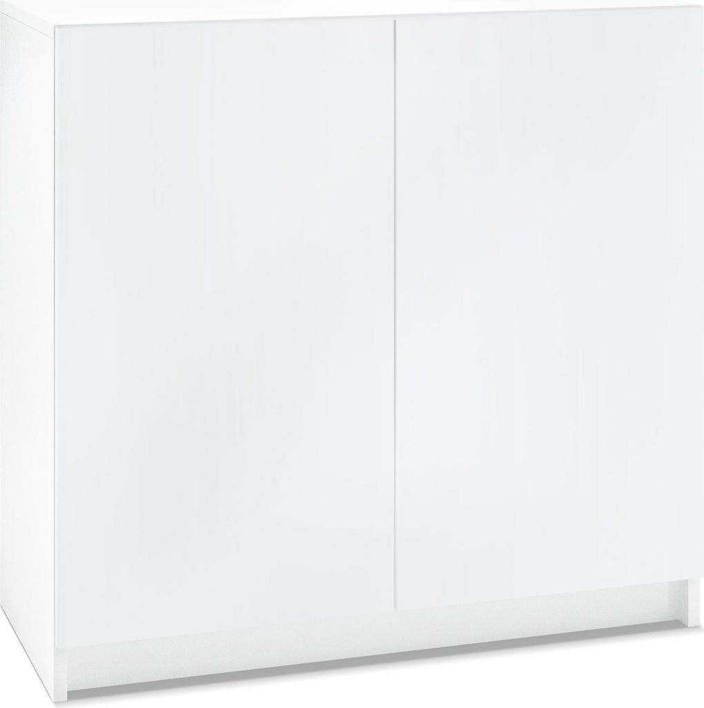 InnoFurn Kommode Elona, Büroschrank mit Soft-Close & Push-to-Open, Aktenschrank, Bürokommode, Home Office & Büro, Weiß matt (82 x 78 x 37 cm)