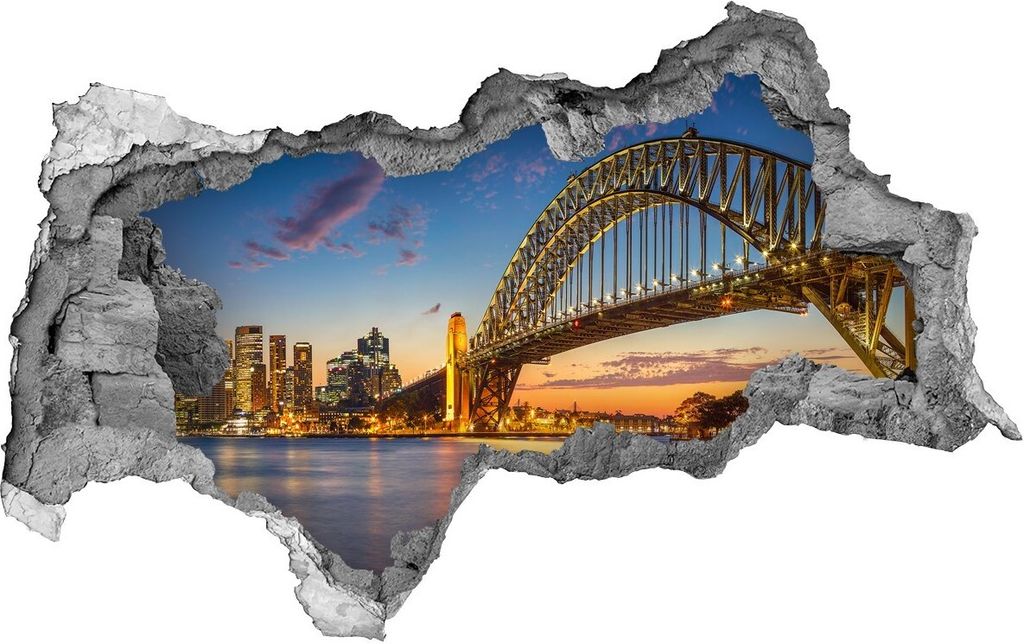 Selbstklebender Loch-3D-Aufkleber 95x73 cm Skyline von Sydney