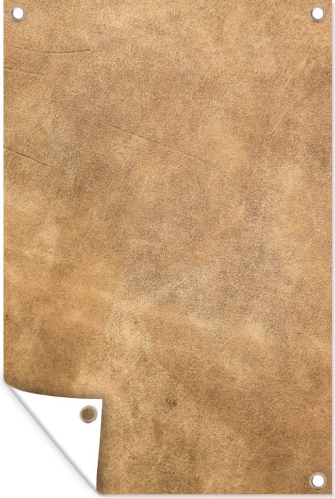 MuchoWow 80x120 cm Outdoor-Poster Gartendeko Sichtschutz Garten Poster für den Garten Leder - Strukturiert - Lederoptik - Braun