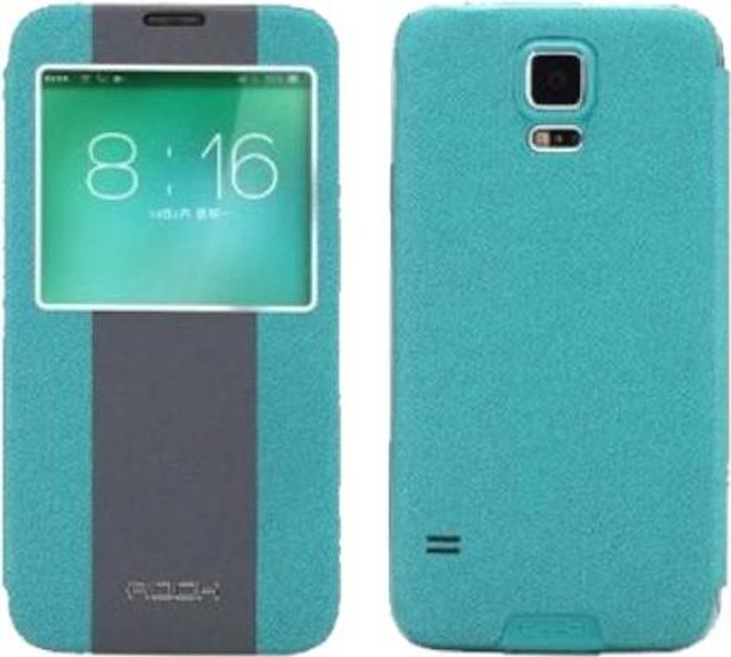 Rock Buchdesign Tasche Shuttle Serie Preview für SM-G900 Galaxy S5 blau