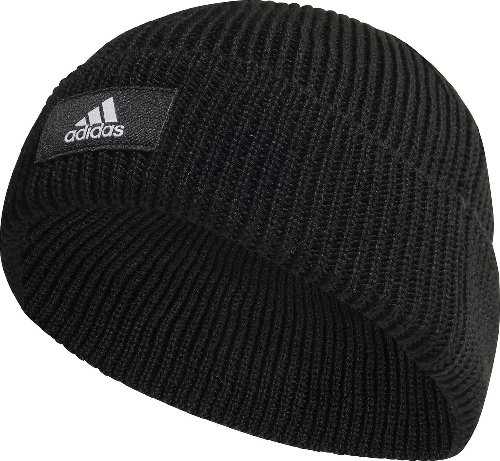 Bonnet de Docker Adidas Fisherman Wooli HG7801 en Maille Côtelée Noire