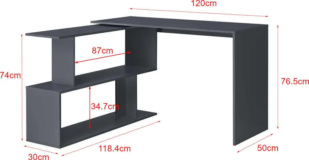 Bureau d'angle gain de place pour optimiser les petits espaces gris