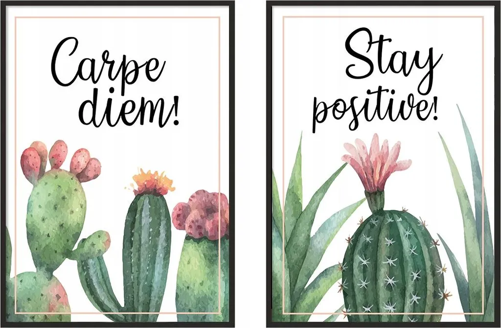 Diptyque Mural Cactus P980 Grand Format 53x73cm avec Cadre Inclus