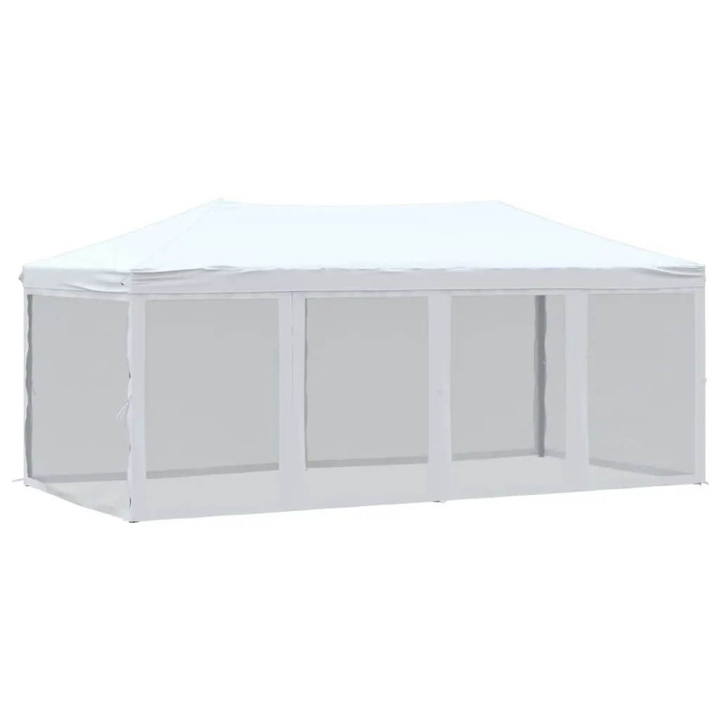 vidaXL Tente de réception pliable 3x6 m blanche avec parois latérales