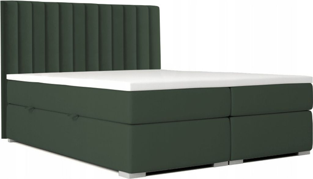 Boxspringbett ZIRA für das Schlafzimmer, 140x200 (Flasche grün - Kronos 14)