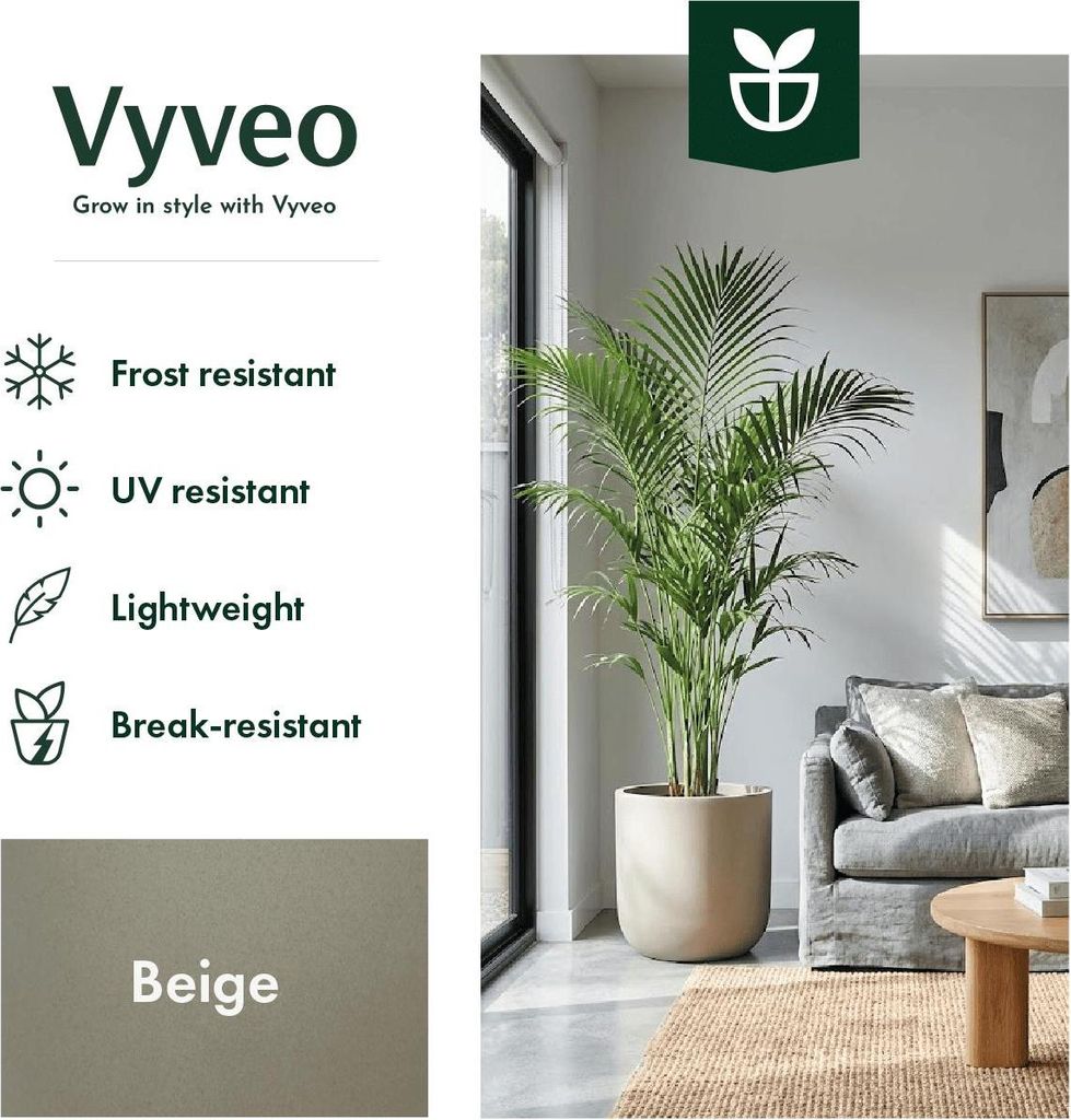Vyveo – doniczka Orena – beżowa – 36 x 35 Zdjęcie produktu 