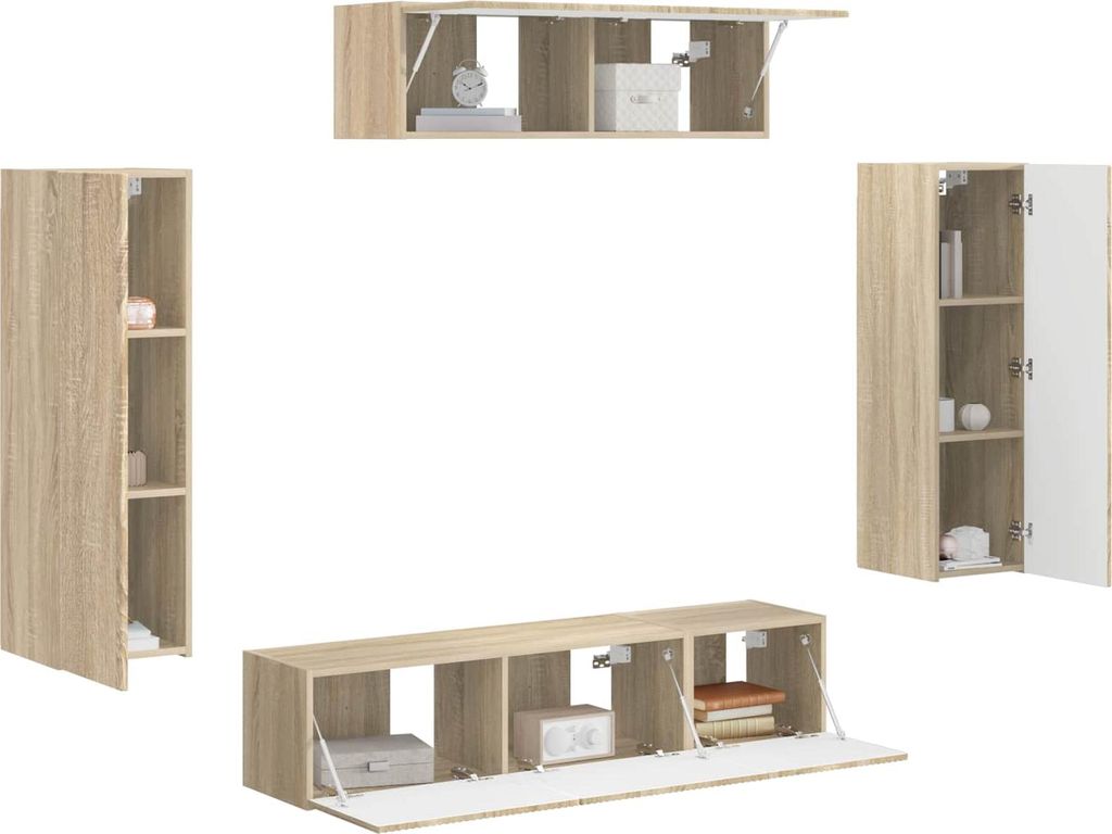 (Design 2026) TV-Schränk 3 pcs - Montage erforderlich - Sonoma-Eiche - HOMMIE 288448 - TV-Schränke