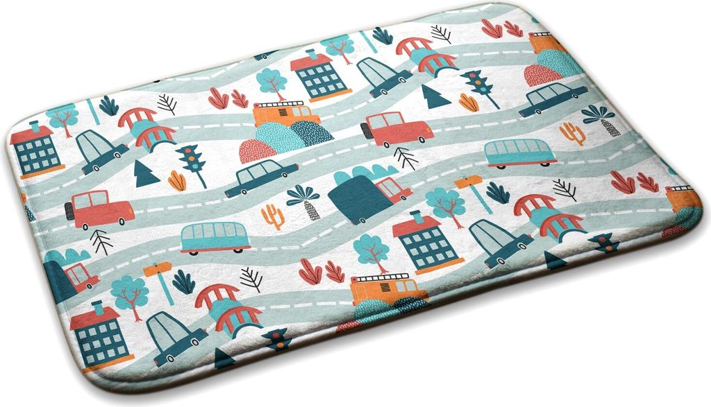 Kinderteppich Schlafzimmer Modern - 75 cm x 45 cm - Autos Auf Der Straße