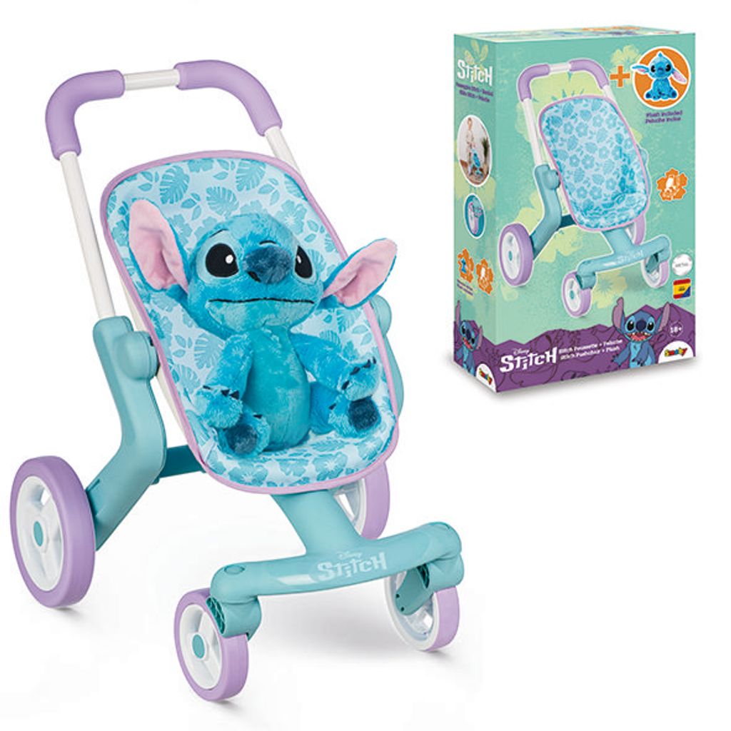 Smoby Stitch Puppenwagen inkl. 25cm Stitch Plüschfigur - Produktbild 