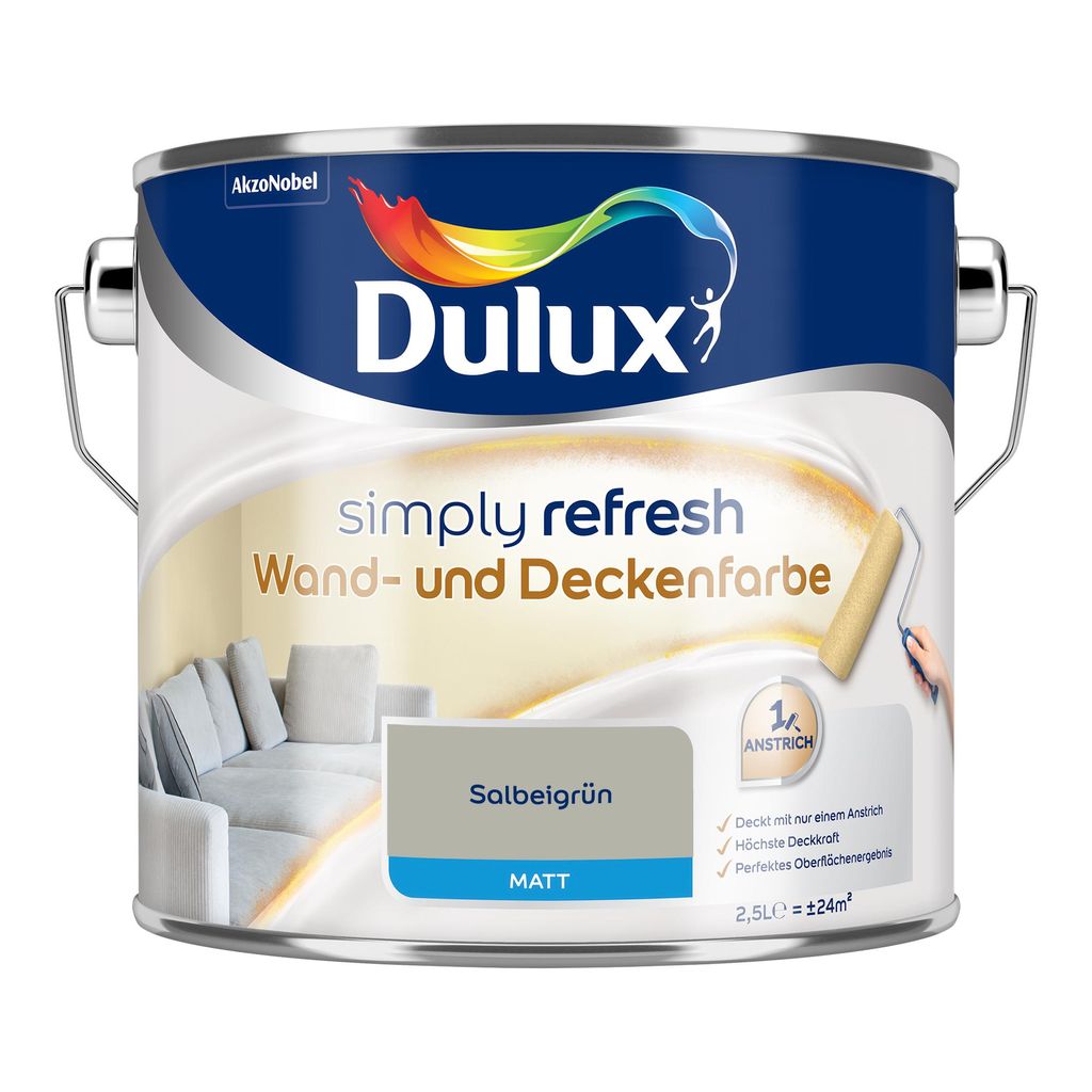Dulux Simply Refresh Wand- und Deckenfarbe - Salbeigrün - Produktbild 