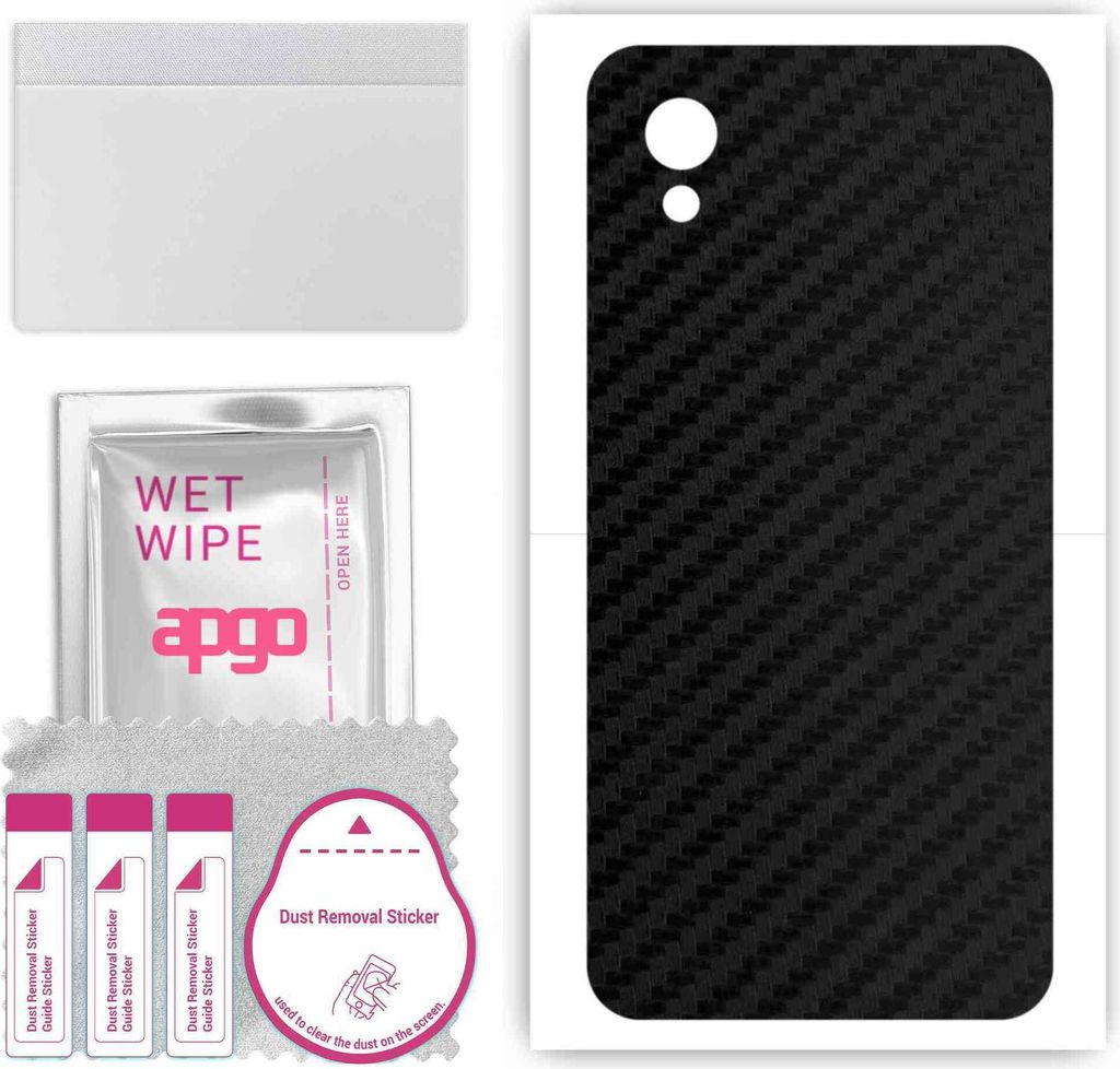 apgo Rückseite Schutzfolie, Skin, kompatibel mit ZTE Optus X Start 3, Hinten Displayschutzfolie aus Vinylfolie, kratzfest, einfache Montage - Schw...