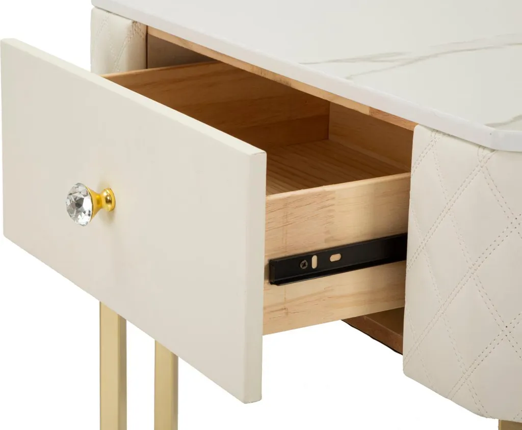 FURNLUX Table Console Sharon Blanche 85cm - Console de Design Moderne - 7