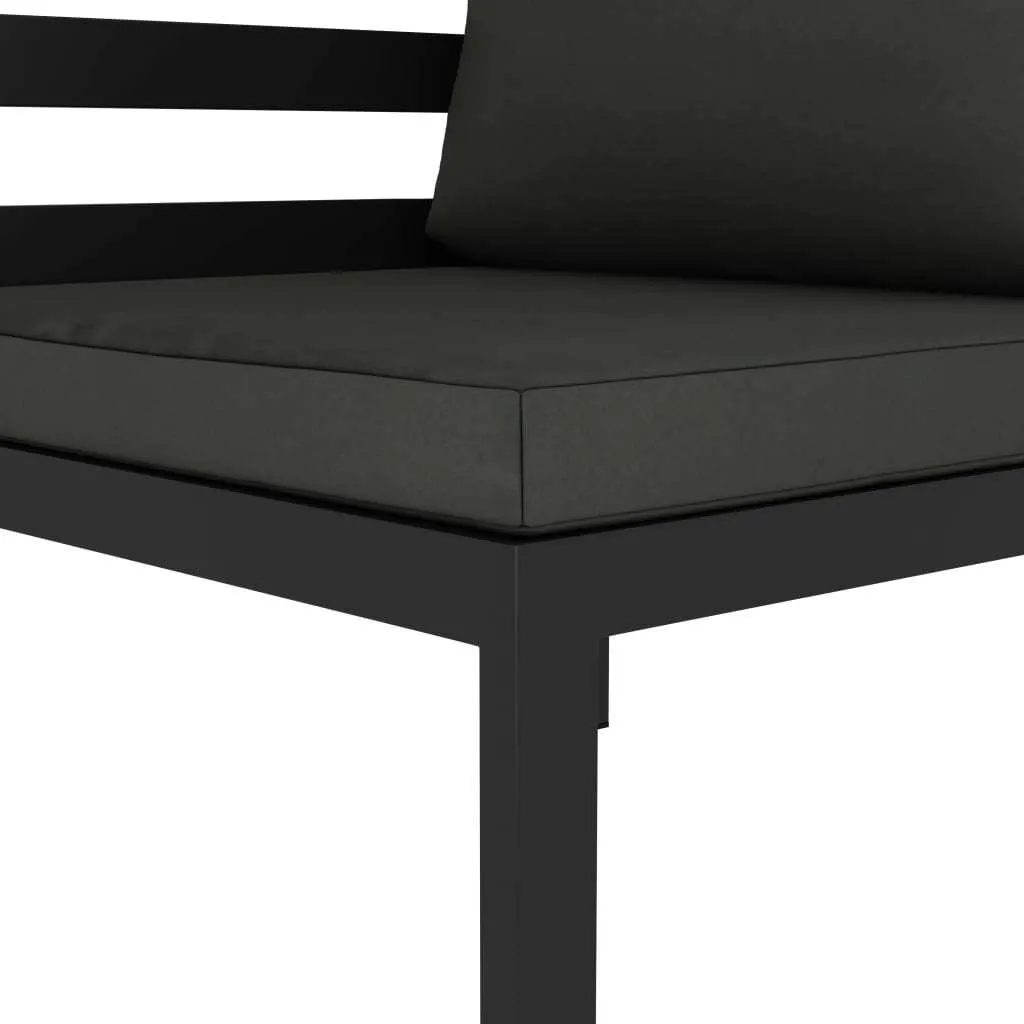 Canapé d'angle modulaire vidaXL en aluminium anthracite avec coussin - 4