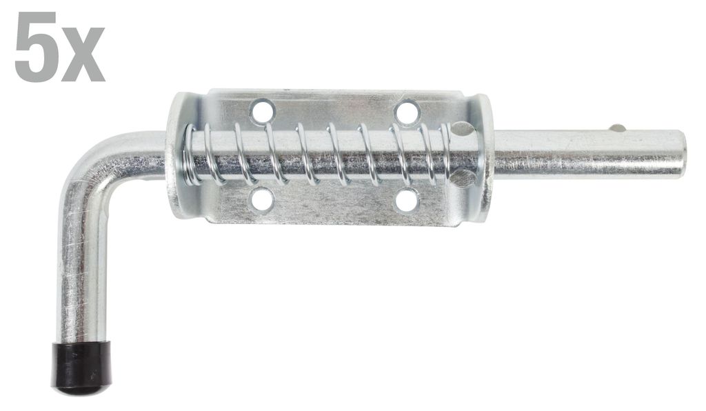 Alberts 5 x Bolzenriegel Typ Pistolet verzinkt Platte 85x40mm, Bolzen Ø14x176mm