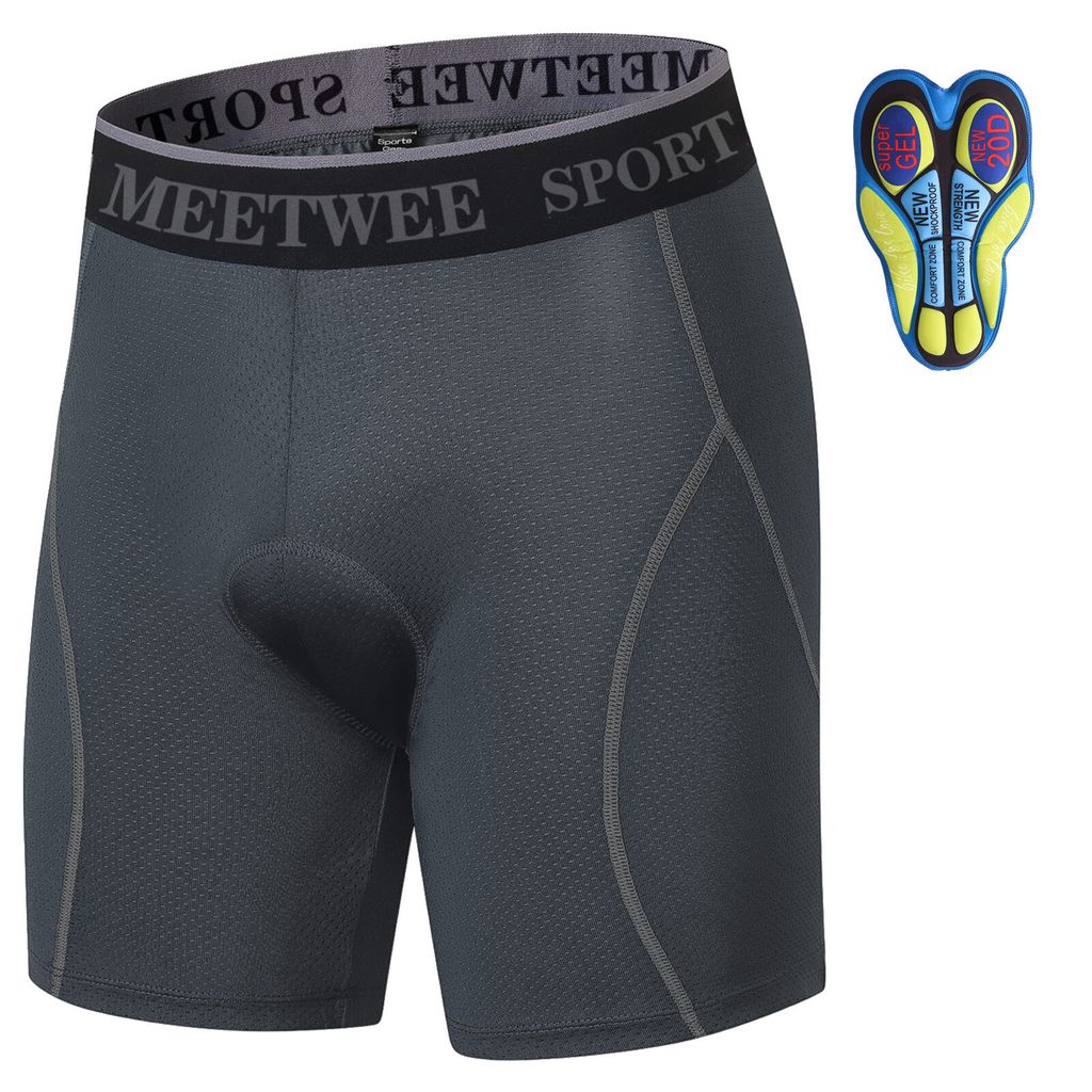 Fahrradunterhose Herren Fahrradhose 4D Gel Radlerhose MTB Biking Cycling Shorts S Grau