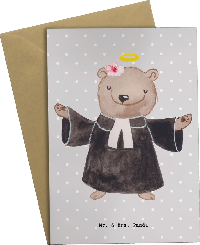 Mr. & Mrs. Panda valentinstagskarte Pfarrerin Herz - Grau Produktbild 