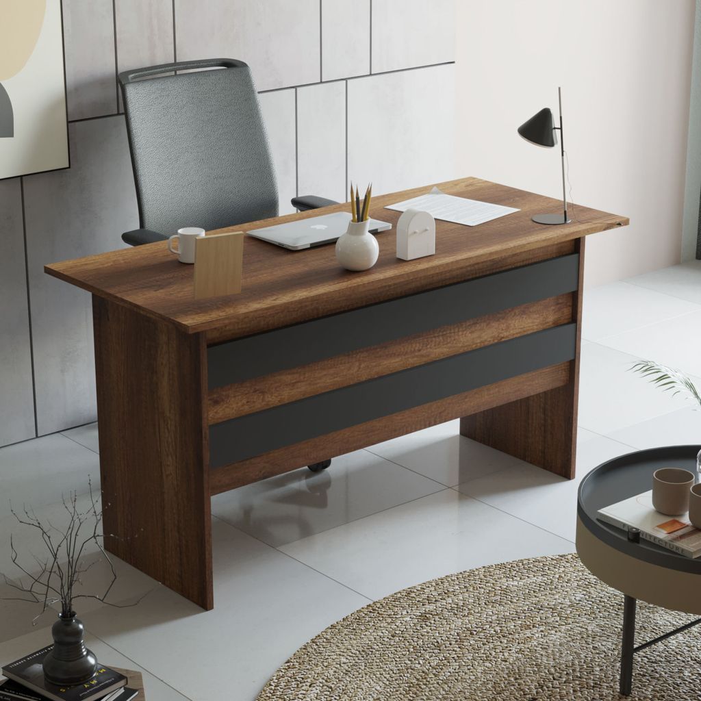 Skye Decor, Vo1-Ba, Schreibtisch, Nussbaum, 100 % MELAMINBESCHICHTETE SPANPLATTEN, 140 x 60 x 73,8 cm