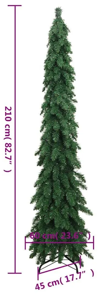 vidaXL Sapin de Noël Artificiel Lumineux 130 LED 210 cm avec Support - 6