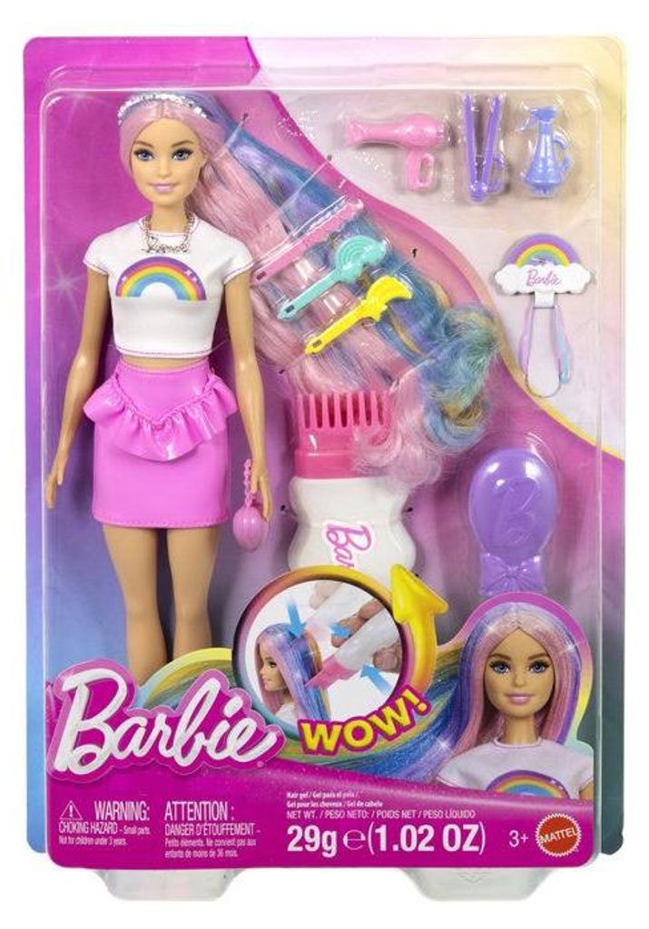 Barbie Puppe, Glitzer Haar, Bunte Kleidung, Inklusive Accessoires