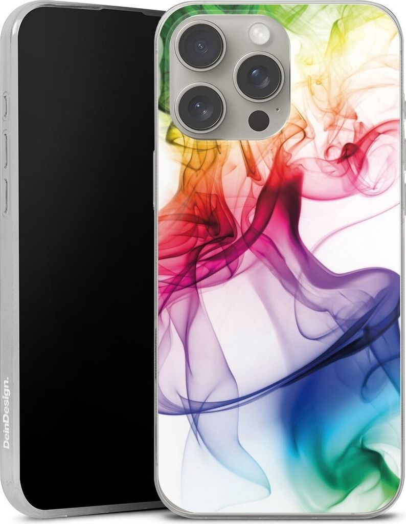 DeinDesign Slim Hülle für Apple iPhone 16 Pro Max Silikon Case Ultra Dünn Handyhülle Farbe Regenbogen Wasser