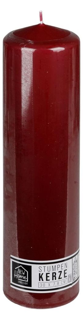 Kaminkerze bordeaux 30x7,8cm Adventskerze Altarkerze Produktbild 