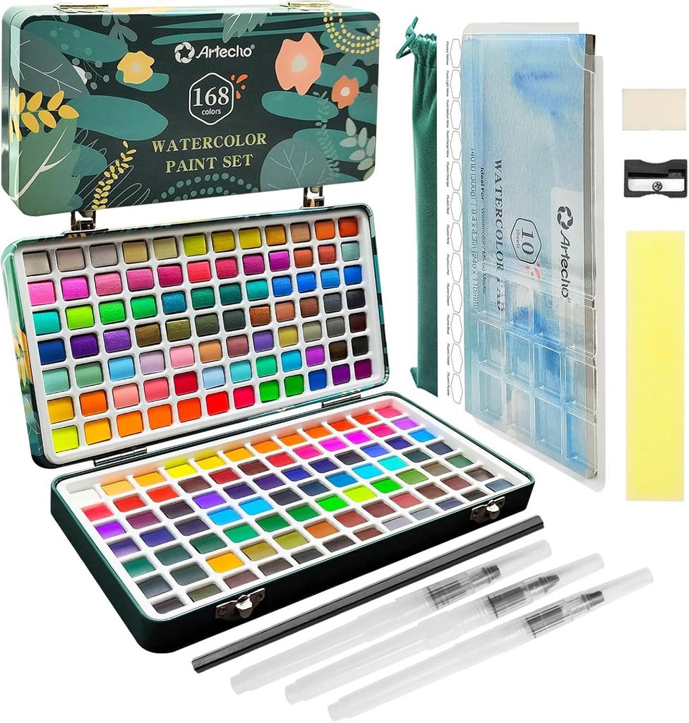Artecho Aquarellfarben Wasserfarben Set - 168 Farben mit Produktbild 