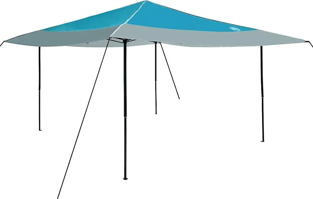 Tente Pop-up 400x400 cm Bleue en Tissu Résistant avec Cadre Robuste