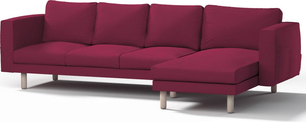 Dekoria Bezug für Norsborg 4-Sitzer Sofa mit Recamiere, pflaume , Norsborg Bezug für 4-Sitzer Sofa mit Recamiere