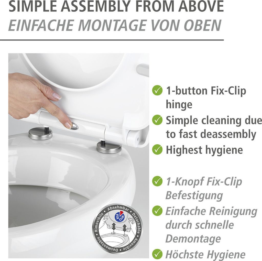 WENKO WC-Sitz mit Absenkautomatik Cuore weiß, grau Produktbild 2