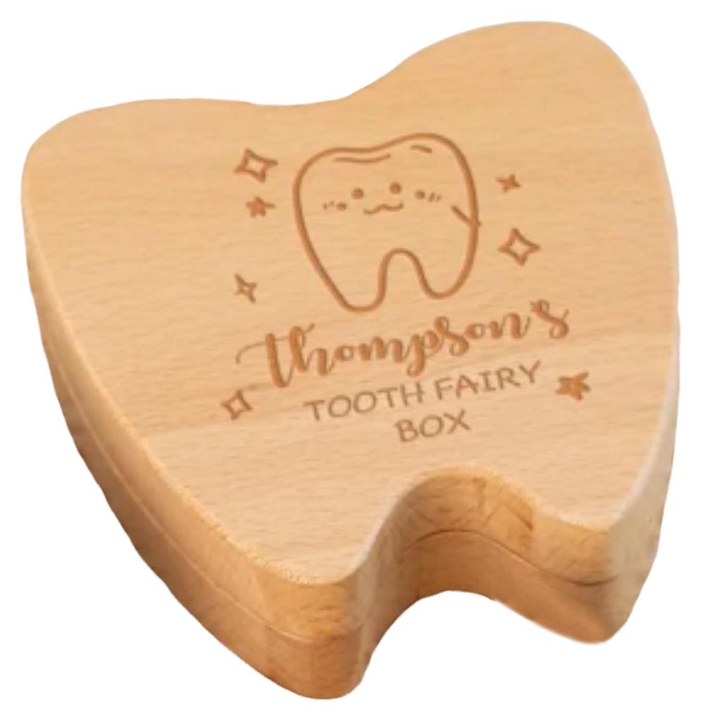 Zahnbox aus Holz, Aufbewahrungsbox für Milchzähne, Erinnerungsbox für Babyzähne, Zahnvitrine für Kinder, Aufbewahrung von Babyzähnen