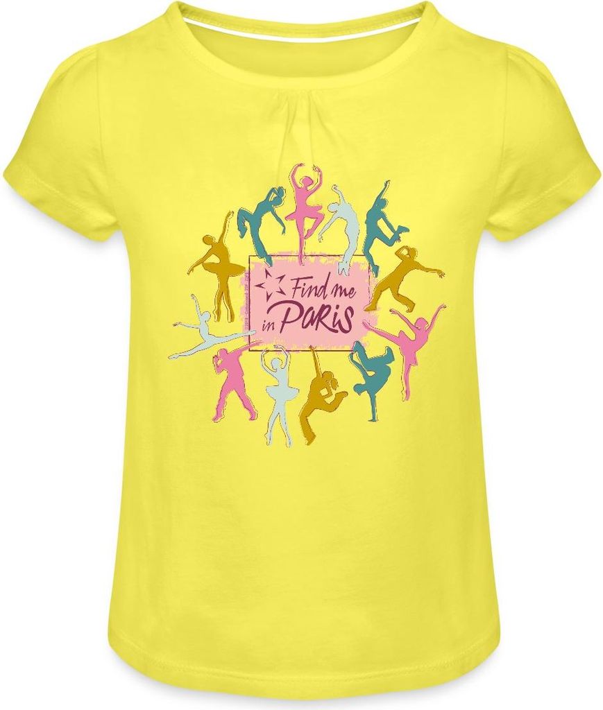 Spreadshirt Find me in Paris Tänzer Mädchen T-Shirt Twist, 4 Jahre, Gelb