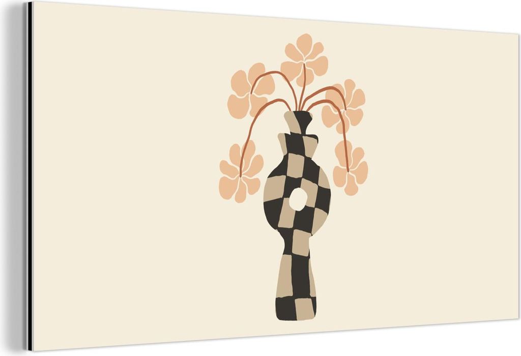 MuchoWow Wanddekoration Metall Metallbild Wandkunst 80x40 cm Blumen - Vase - Abstrakte Kunst - Modern MuchoWow Aluminium Gemälde - Wanddekoration ...