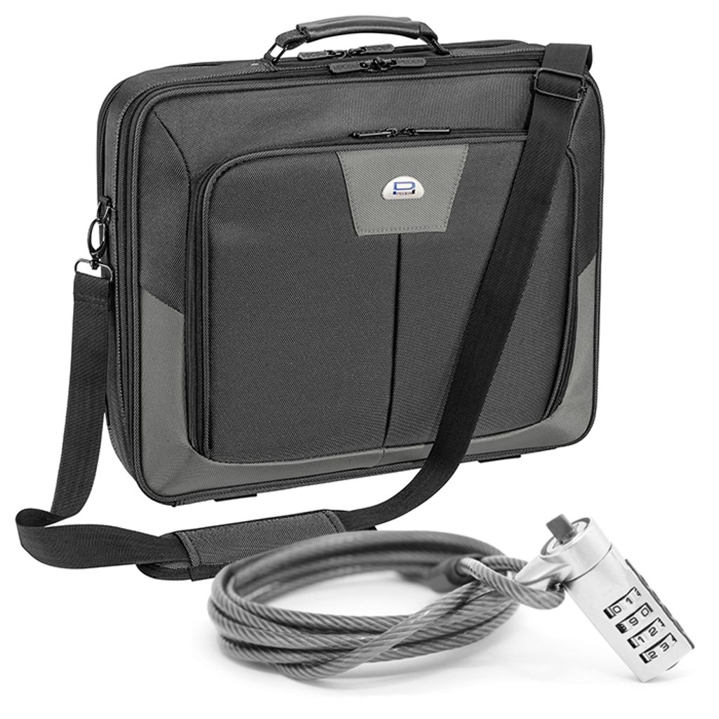 PEDEA Laptoptasche "Premium" Notebook-Tasche bis 17,3 Zoll (43,9 cm) Umhängetasche mit Schultergurt inkl. Notebookschloss, Grau