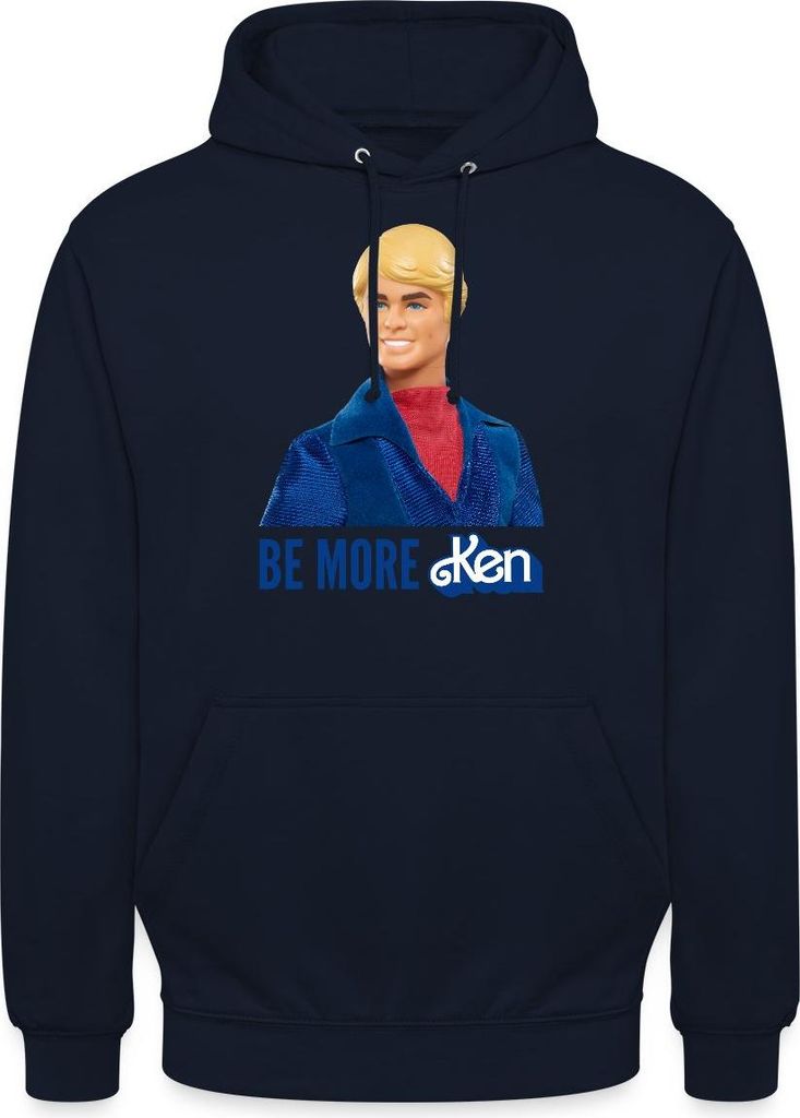 Spreadshirt Barbie Ken Design Mit Spruch Be More Ken Uni Hoodie, XXL, Navy