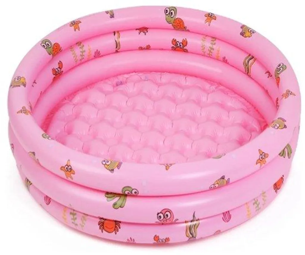 Piscine gonflable ronde pour enfants 130 cm rose pastel résistante