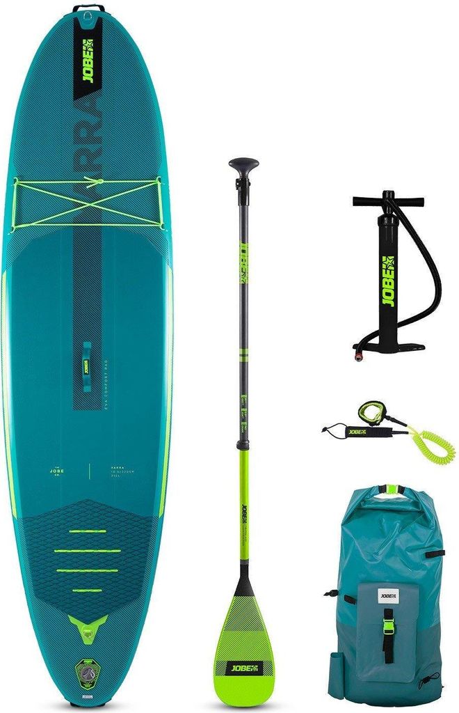 Jobe YARRA SUP Board 10.6 Package Stand up Paddle mit Fiberglas Paddel Lime