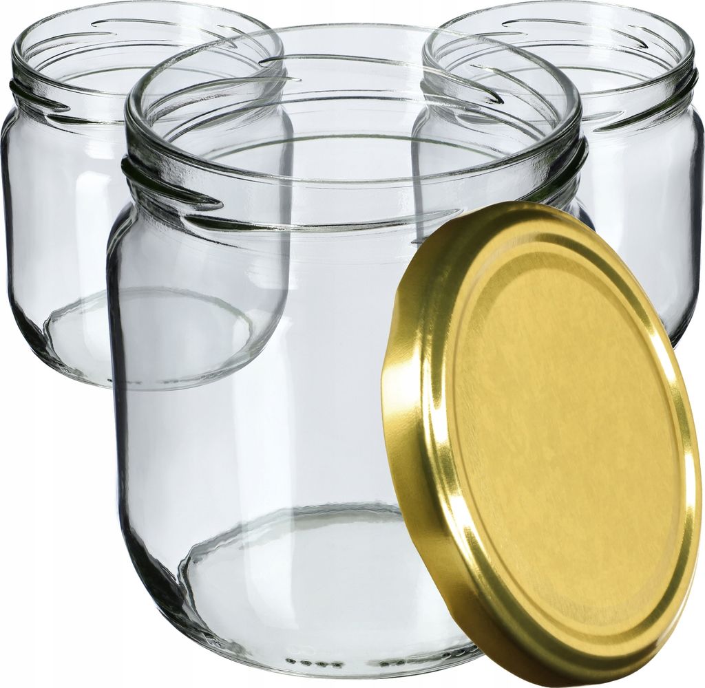 KADAX Einmachgläser mit Deckel "Salla", Marmeladengläser, Einweckgläser, 425 ml, Gold, 24 Stück