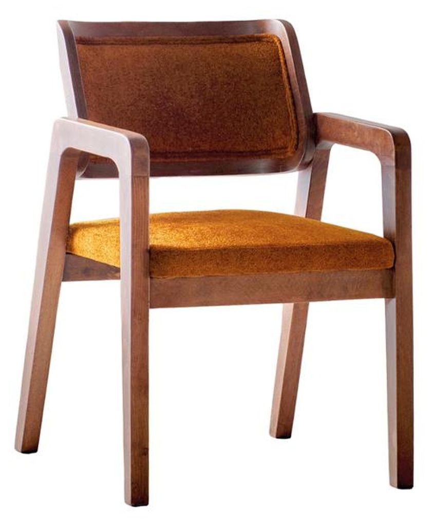 Stuhl Braun Design Wohnzimmer Esszimmer Holz Stühle Polster Hochwertig Möbel