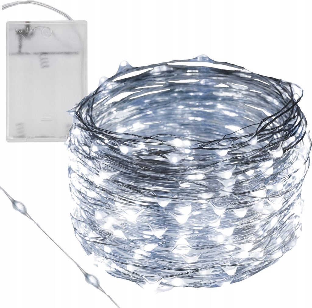 Led Lichter Auf Draht 100 Led 10M Inneneinrichtung Auf 3Xaa Kaltweiss