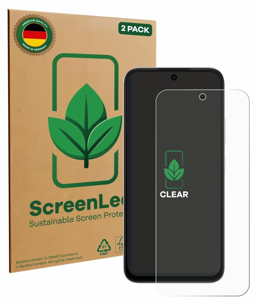 2x ScreenLeaf Schutzfolie für Oppo A6s 4G nachhaltiger Displayschutz Display Schutz Folie Klar Transparent