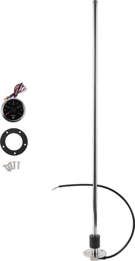 1 Satz Kraftstoff-Sendeinheit und Messgerät-Set Boot Kraftstoff-Sendeinheit Marine Kraftstoff-Sender Einheit 762mm/30" Silberfarben, Schwarz Metall