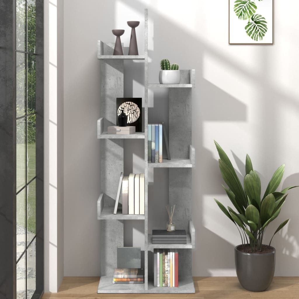 Maison Exclusive - Bücherregal Betongrau 48x25,5x140 cm Holzwerkstoff