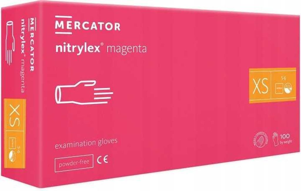 Nitrilové rukavice 100 kusů 6-XS Nitrylex Magenta Obrázek produktu 