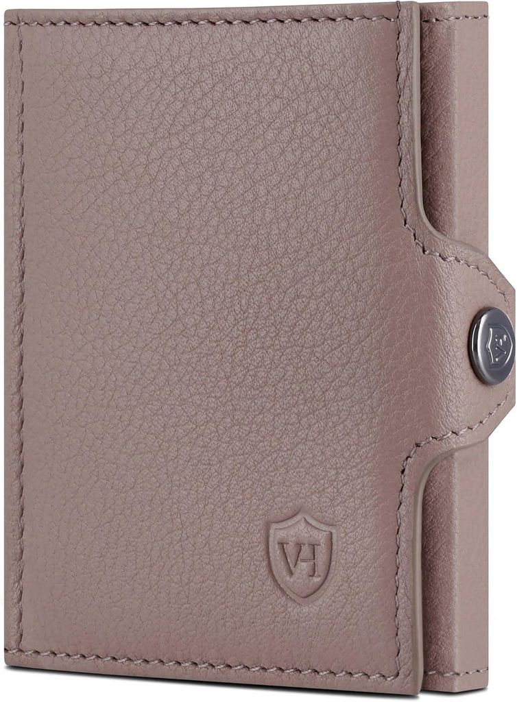 Slim Wallet mit XXL Münzfach und RFID Schutz aus Echtleder Mini Geldbörse für Damen und Herren Kartenetui Portemonnaie Kompakt
