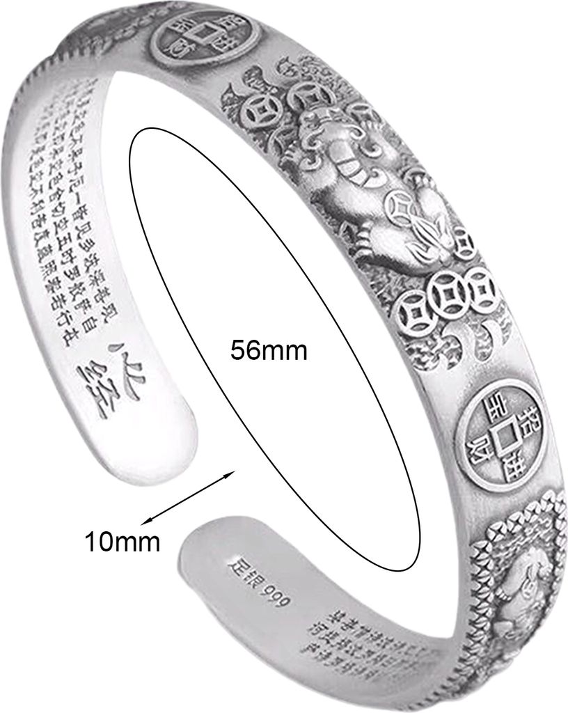 Männer Pixiu Armband Retro Einstellbare Mantra Glück Fengshui Dekor Reichtum Glück Glück Schutz Münze Dekor Rilievo Öffnung Armband
