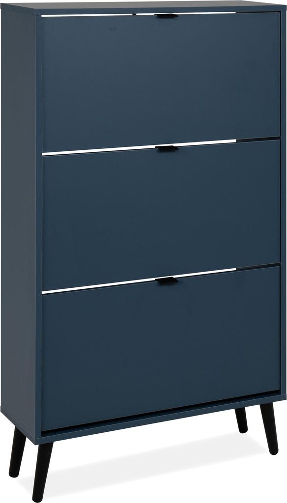 Schuhkipper >Vigo< in Pastel Blau, Holzwerkstoff - 70x125x24cm (BxHxT)